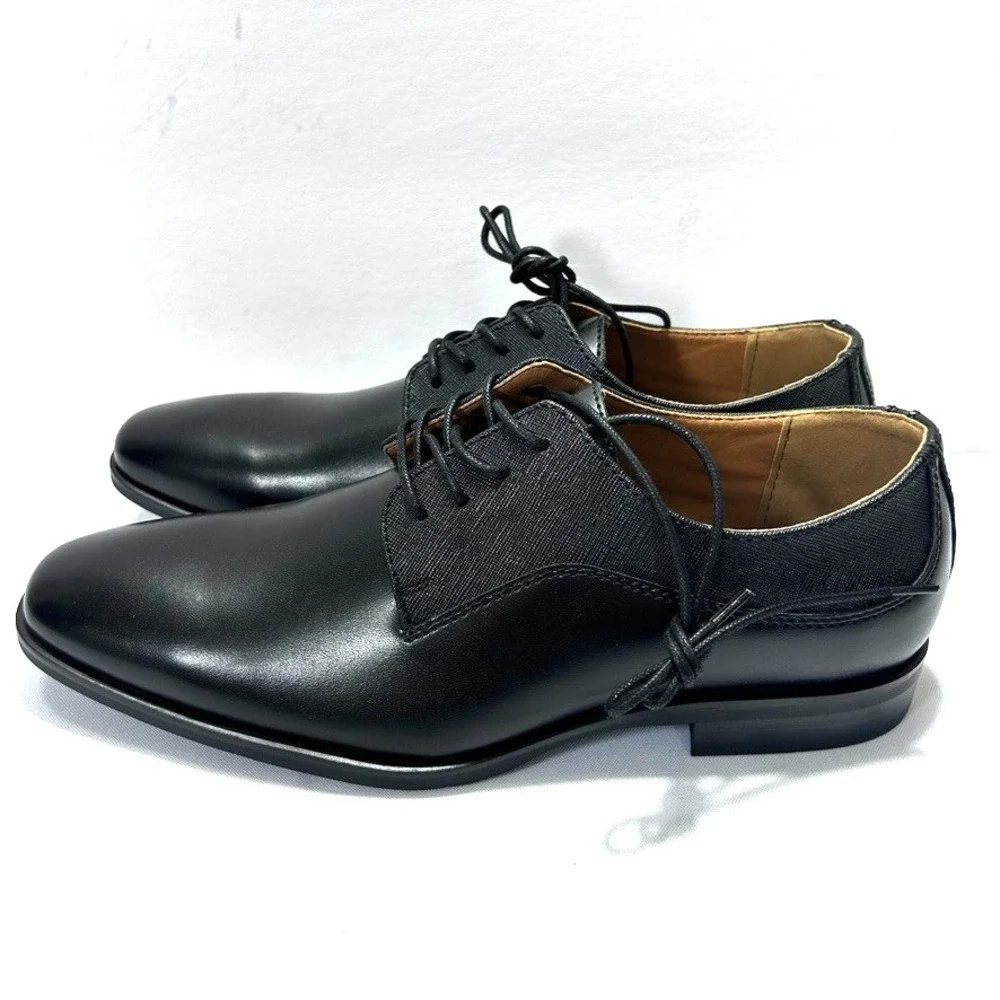 Alfani Men's Jackson‎ Pointy Toe Mixed Texture Dress Shoes Black US 9M